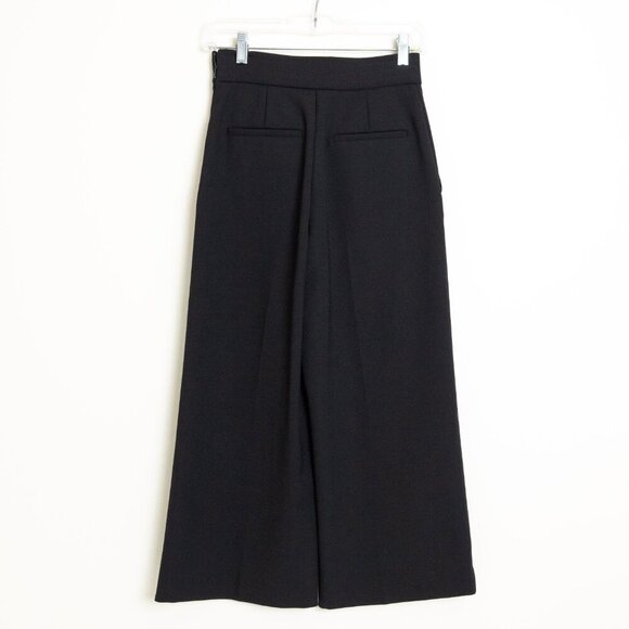 RED Valentino High-Waist Belted Wide Leg Cropped Trousers Culottes Black IT 36 - Picture 3 of 15